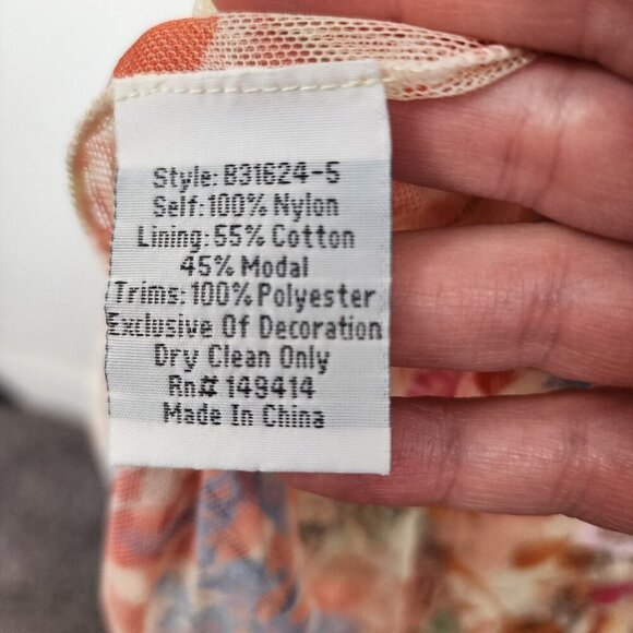 NWT Johnny Was Mazzy Embroidered Mesh Tie Dress Leafy Size Small - Picture 16 of 16